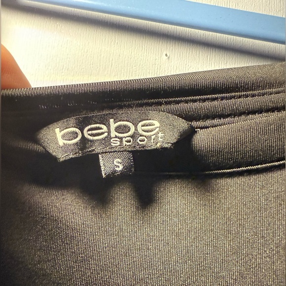 Bebe Brown Short Sleeve Tee with Metallic Logo - Picture 2 of 4